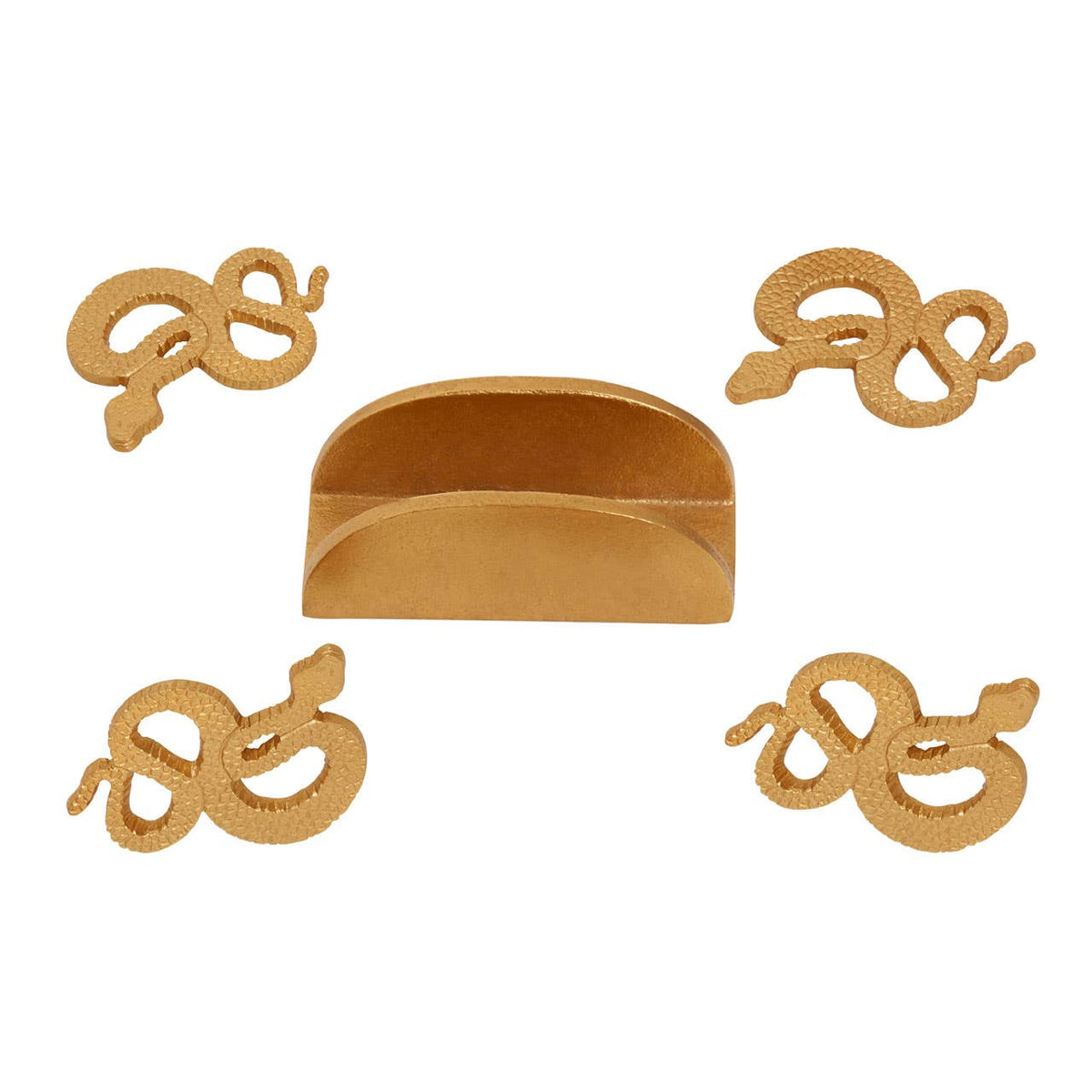 Serpent Gold Set of 4 Coasters with Holder