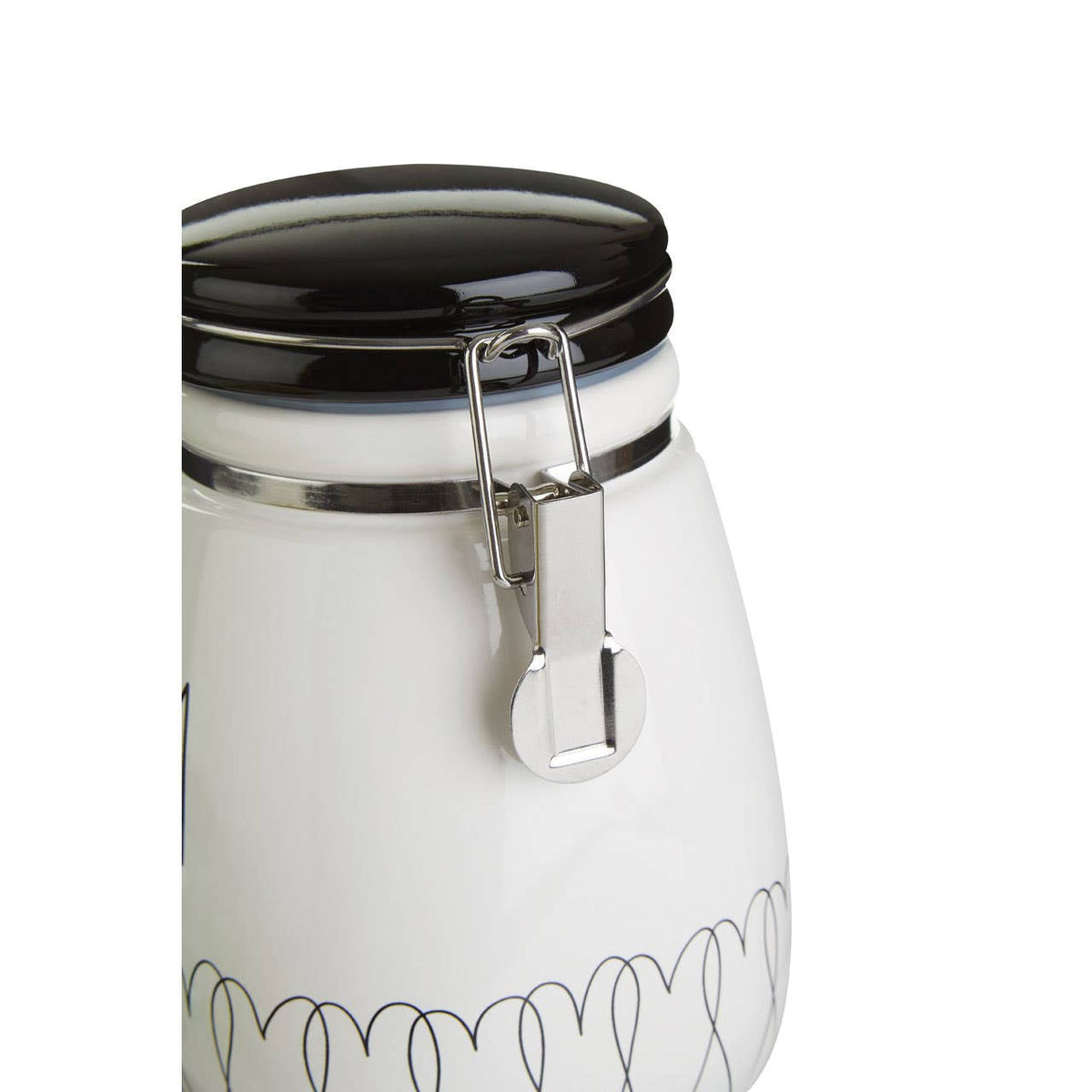 Heartlines Ceramic Clip Top Lid Sugar Canister