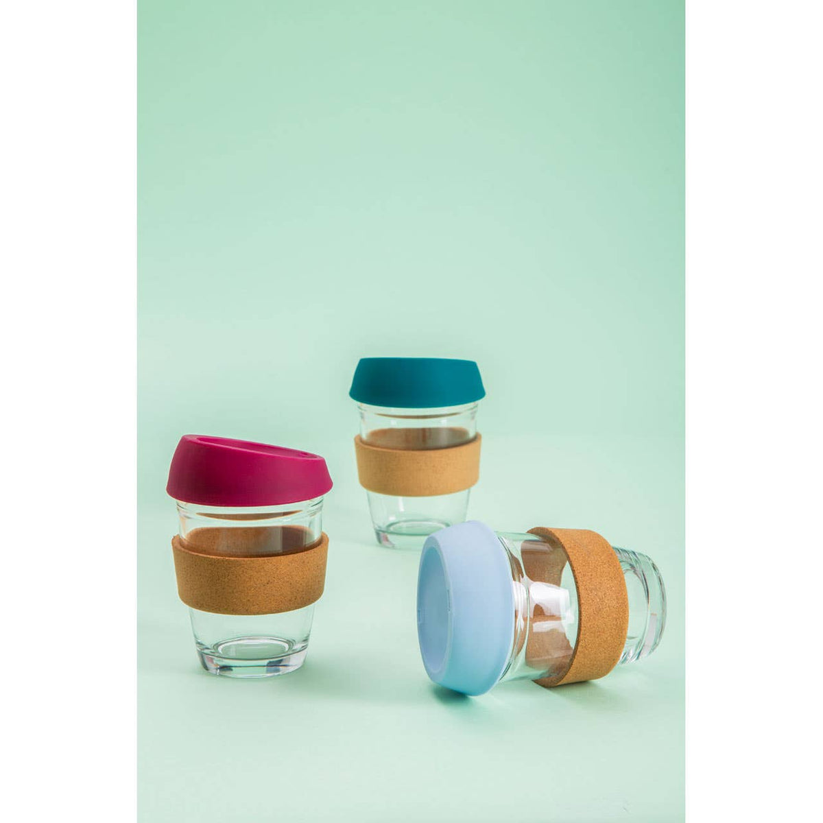 Mimo Glass Mug With Dark Green Silicone Lid