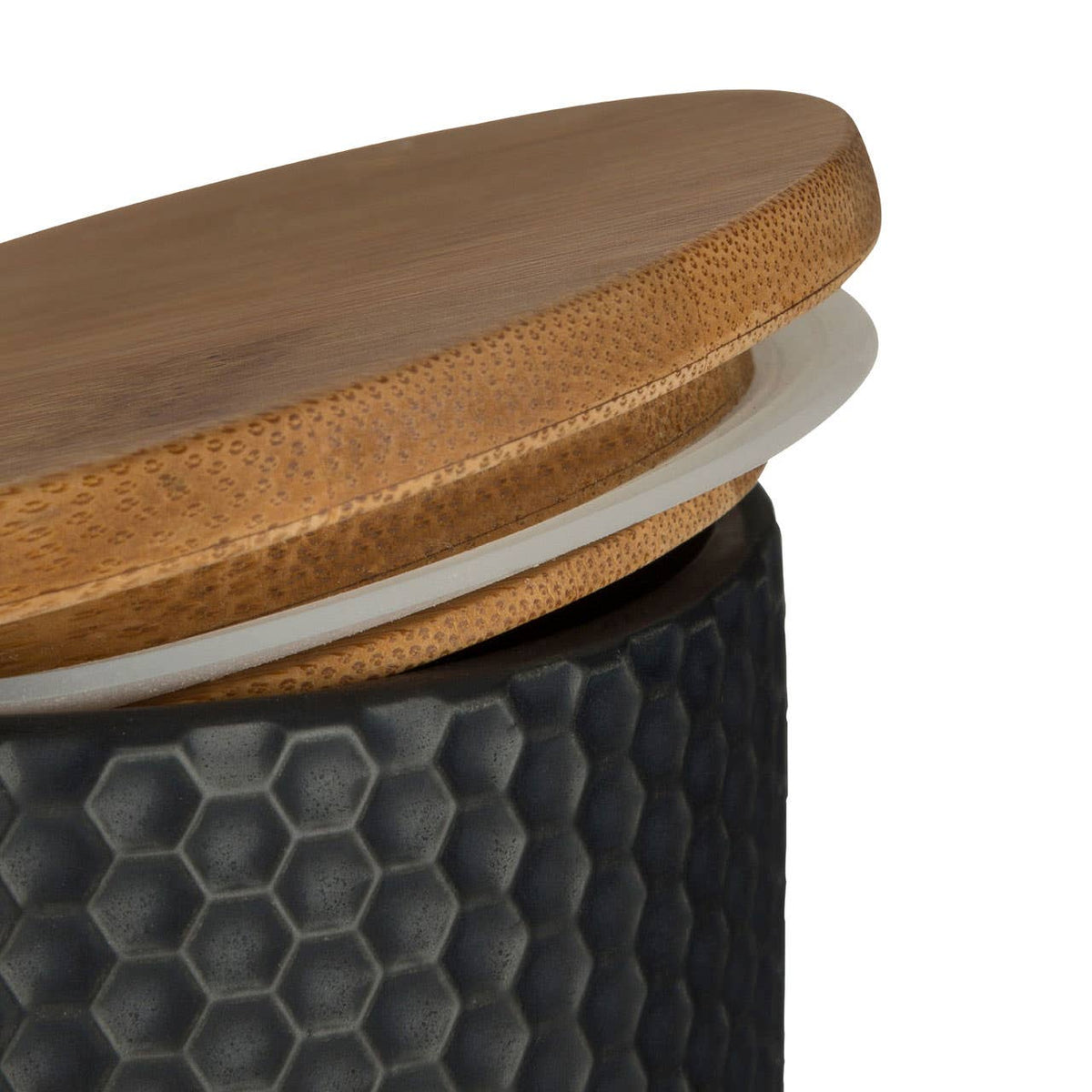 Geome 750ml Black Canister with Bamboo Lid