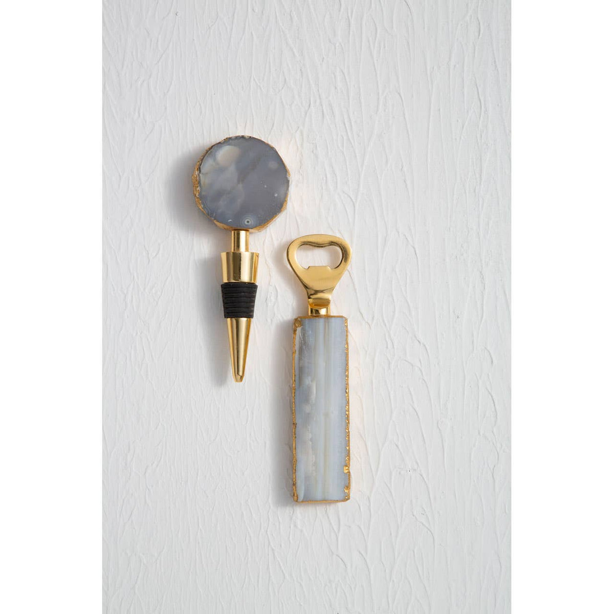 Bowerbird Agata Natural Bottle Opener And Stopper Set