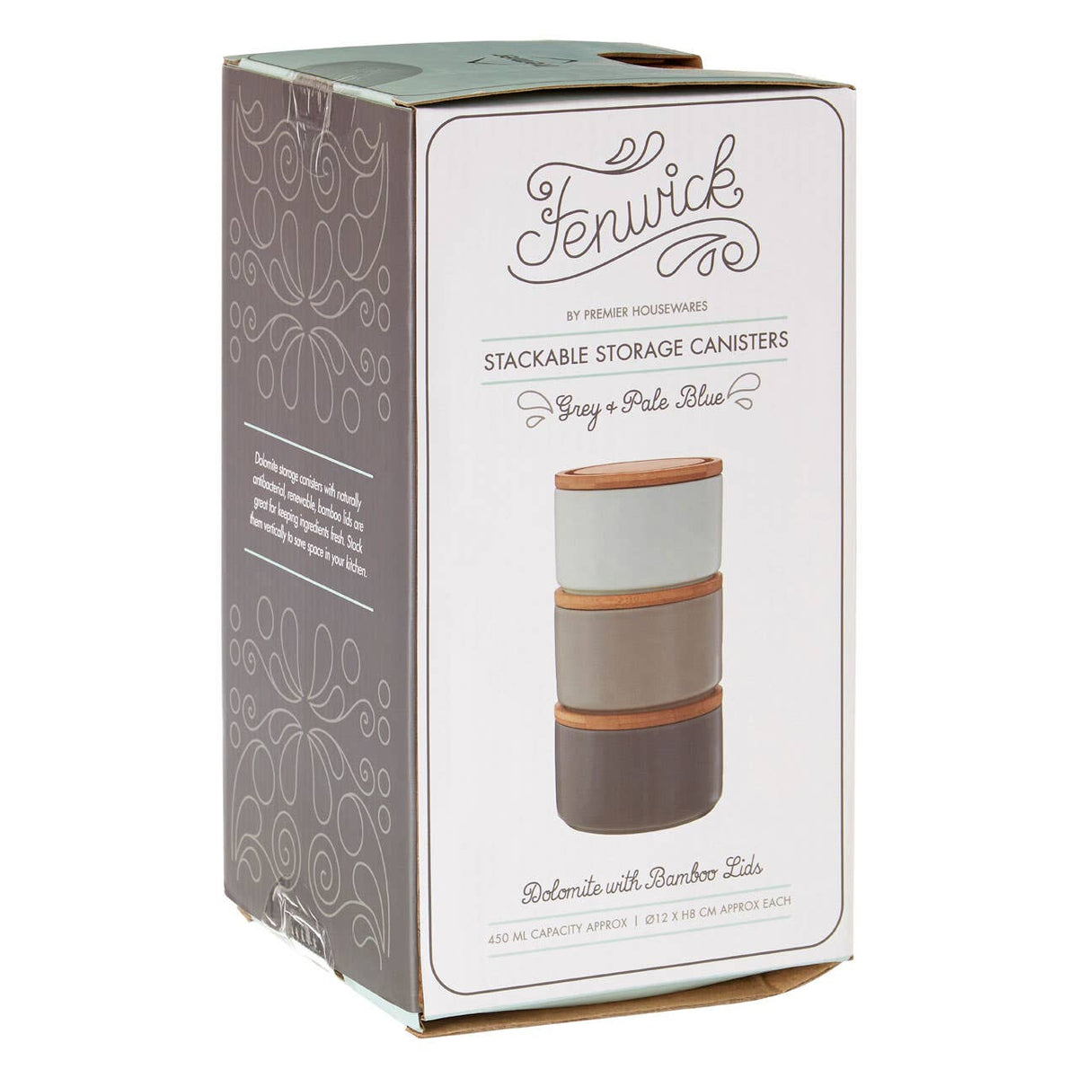 Fenwick Set of Three Stacking Canisters