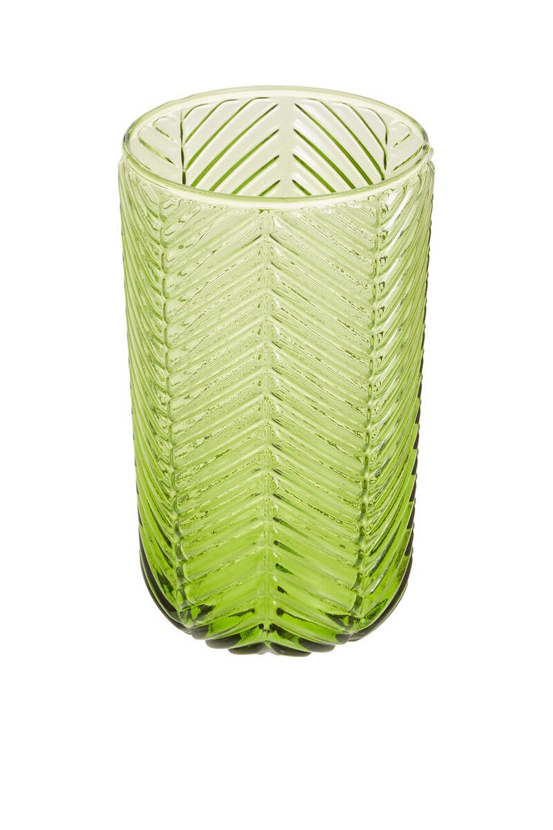 Fleur Set Of Four Green Highball Glasses
