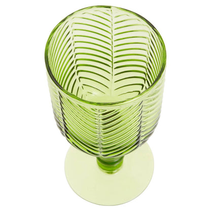 Fleur Set Of Four Green Wine Glasses