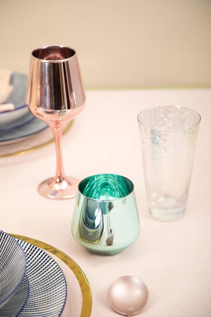 Aurora Set Of Four Wine Glasses In Assorted Colours