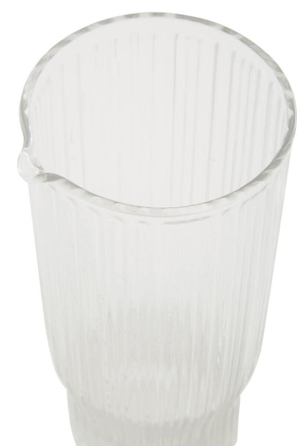 Juno Ribbed Glass And Jug Three Piece Set