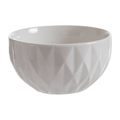 Avie 16 Piece White Embossed Dinner Set.