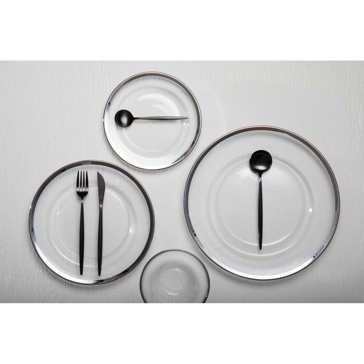 Ida Glass Charger Plate With Silver Rim