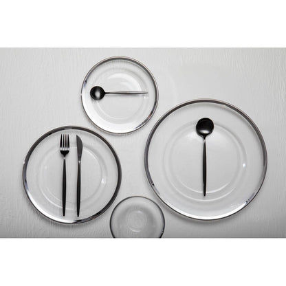 Ida Glass Side Plate With Silver Rim