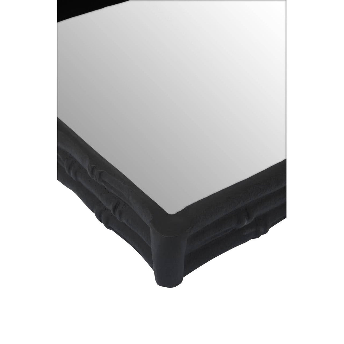Hiba Black Finish Bamboo Effect Mirrored Tray