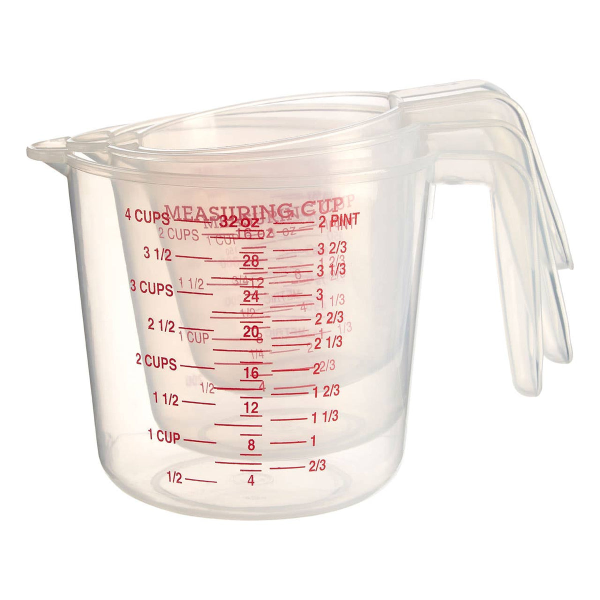 Guluna Set of Three Clear Plastic Measuring Jugs