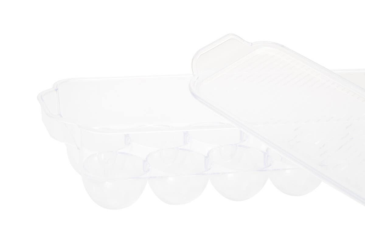 Romm Clear Plastic 14 Egg Storage Tray With Lid