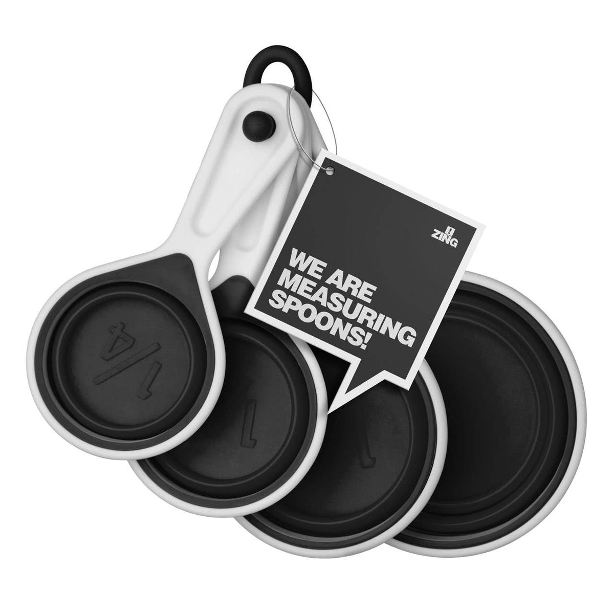Zing Set of 4 Collapsible Black Silicone Measuring Cups