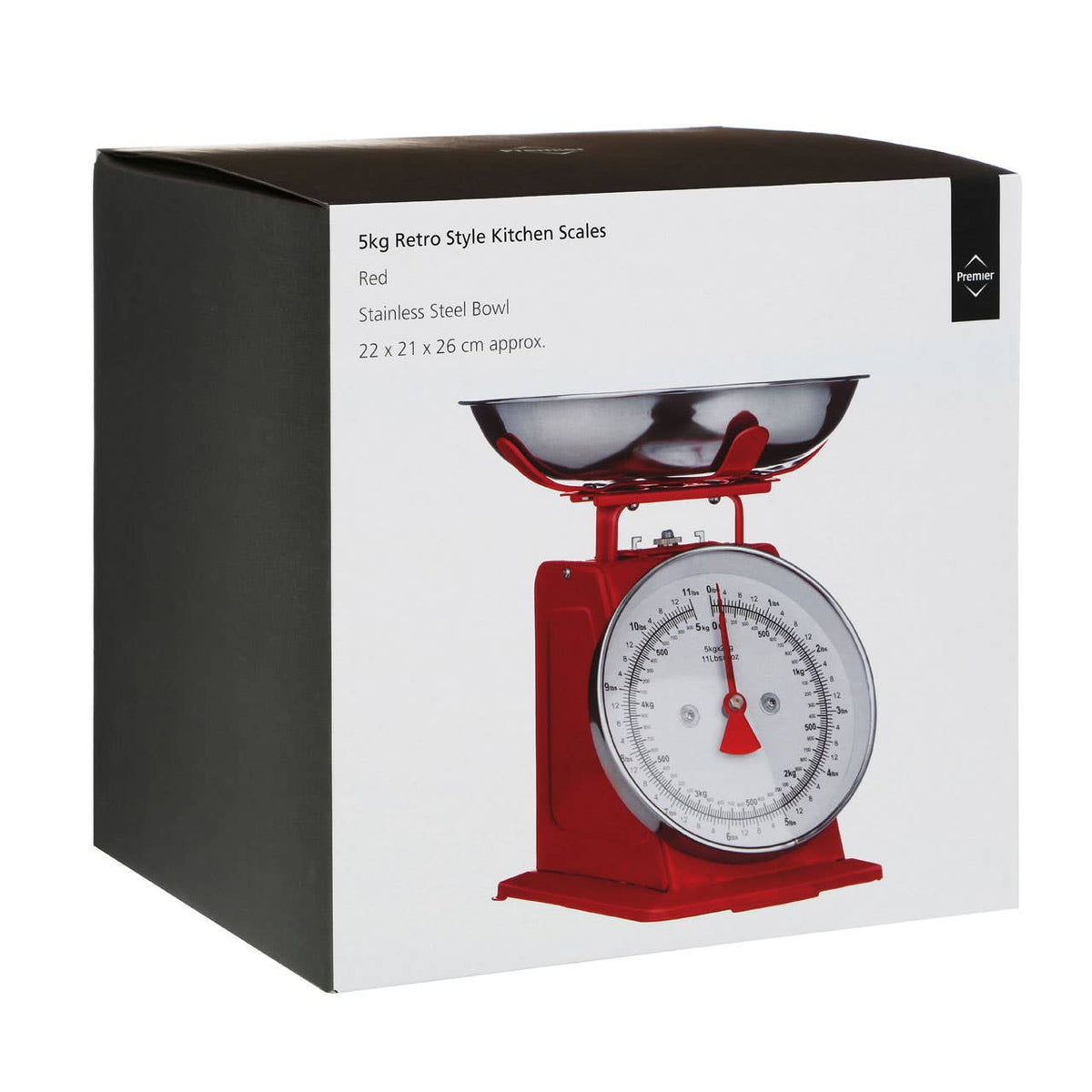 Olivier 5kg Red Retro Kitchen Scale