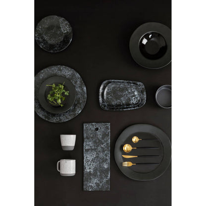 Avie 16 Piece  Black and Matte Gold Cutlery Set