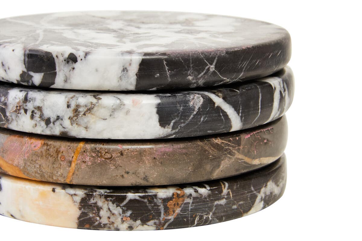 Salmo Black Marble Set of Four Marble Coasters