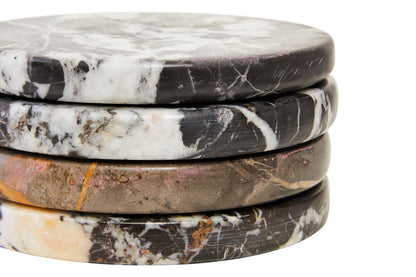 Salmo Black Marble Set of Four Marble Coasters