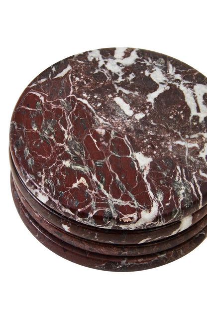 Salmo Set of Four Red Marble Coasters