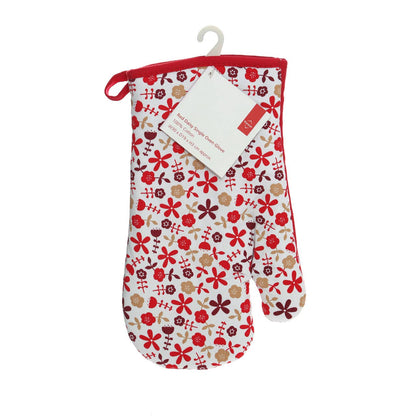 Red Daisy Single Oven Glove