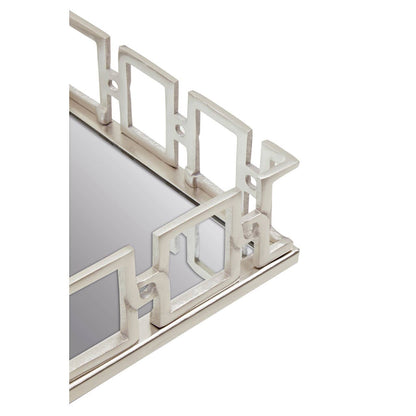 Rhoda Rectangle Nickel Finish Mirror Tray
