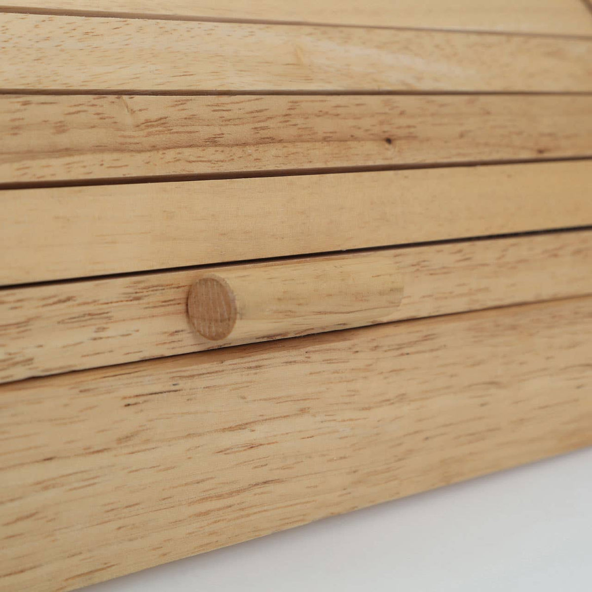 Soka Rubberwood Bread Bin with White Base