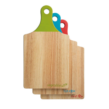 Dahra Set of Three Icon Wooden Paddle Chopping Boards