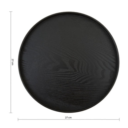 Bessan Medium Black Fir Wood Tray