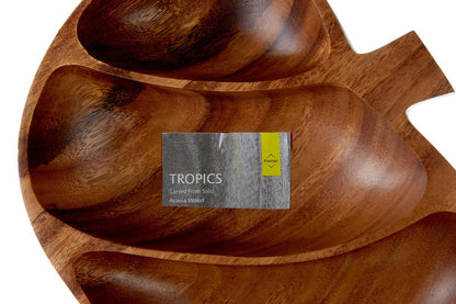 Kora Acacia 3 Section Apple Shaped Serving Dish