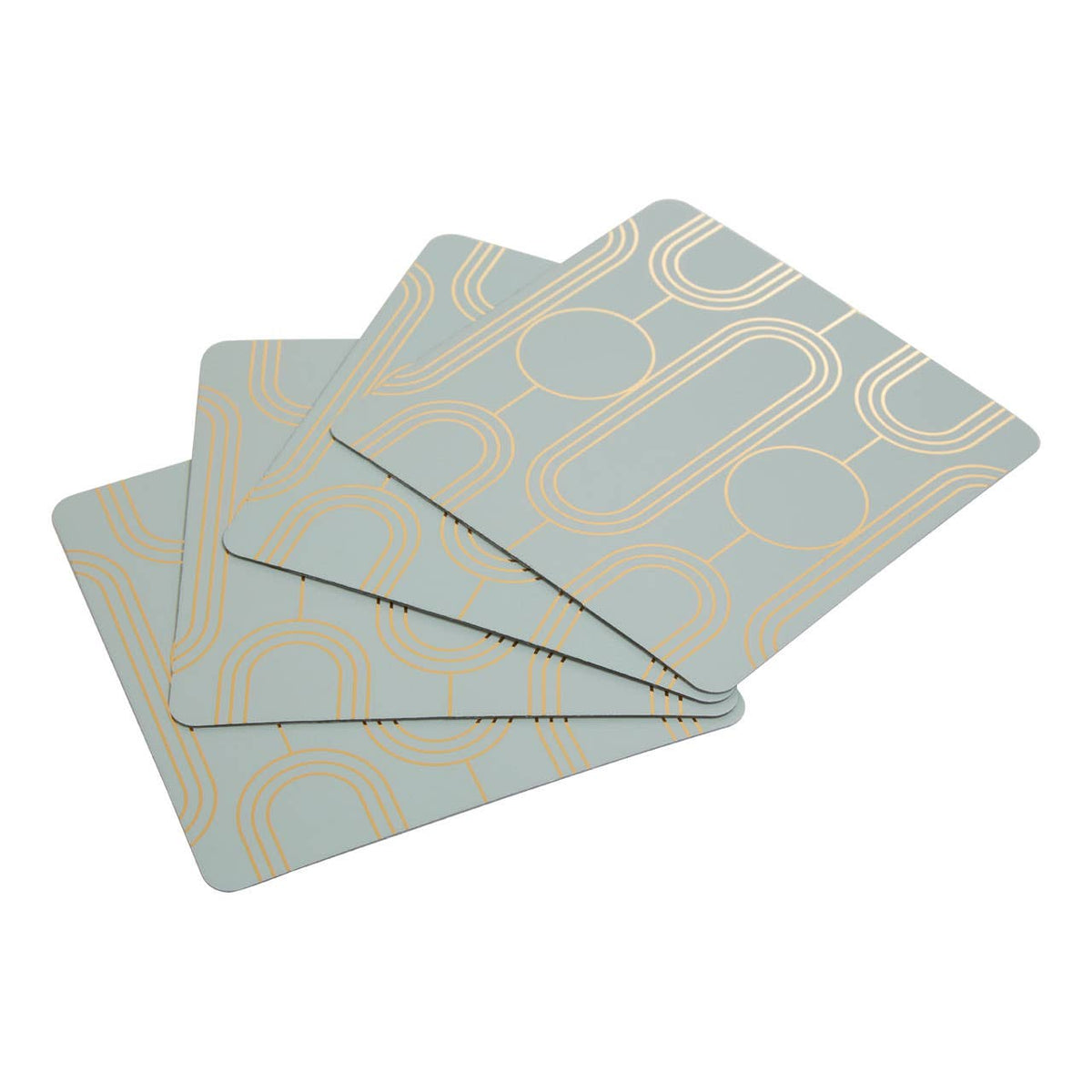 Frosted Deco Set Of 4 Green Coasters