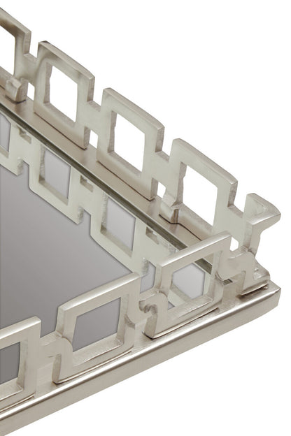 Rhoda Square Nickel Finish Mirror Tray