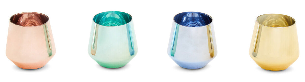 Aurora Set Of Four Glass Tumblers In Assorted Colours