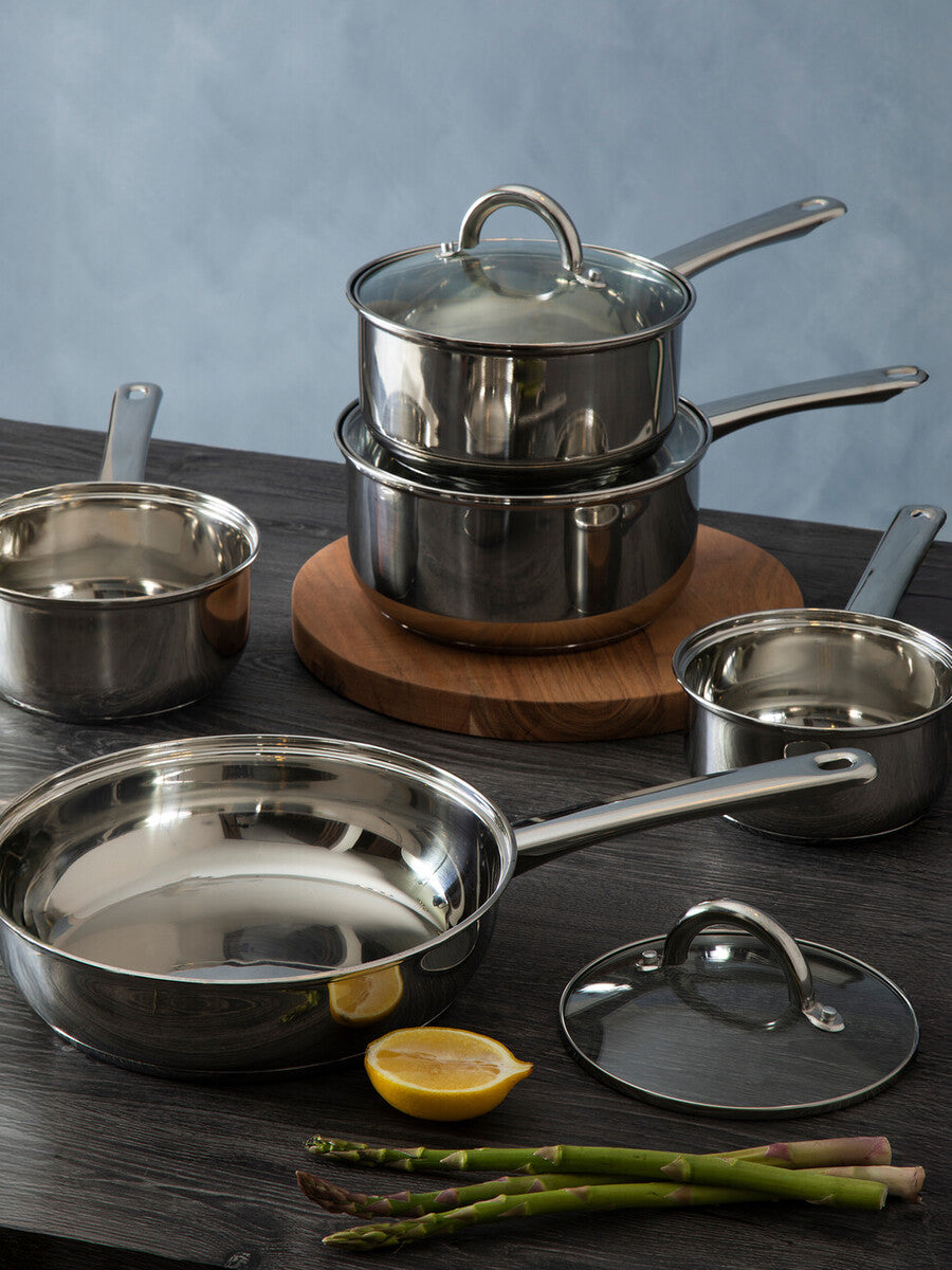 Crosse 5 Piece Stainless Steel Pan Set