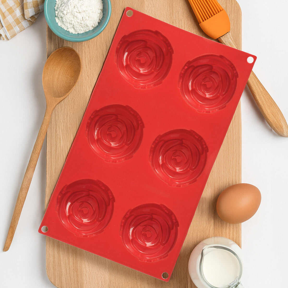 Hallie 6 Rose Red Cake Mould
