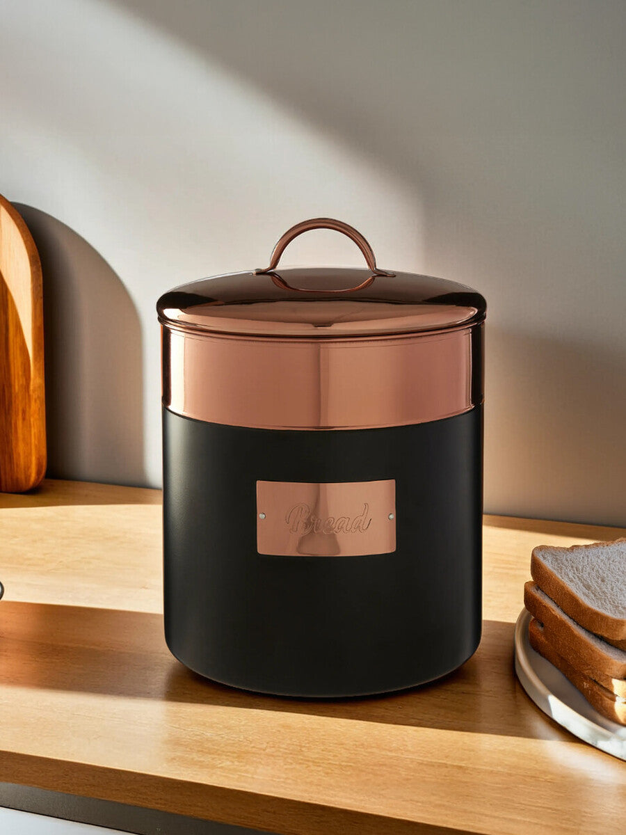 Prescott Charcoal And Copper Bread Bin