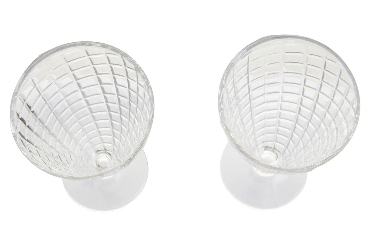 Torta Set of Four Waffle Cone Design Glass Sundae Dishes