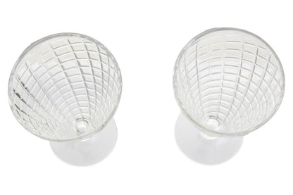 Torta Set of Four Waffle Cone Design Glass Sundae Dishes