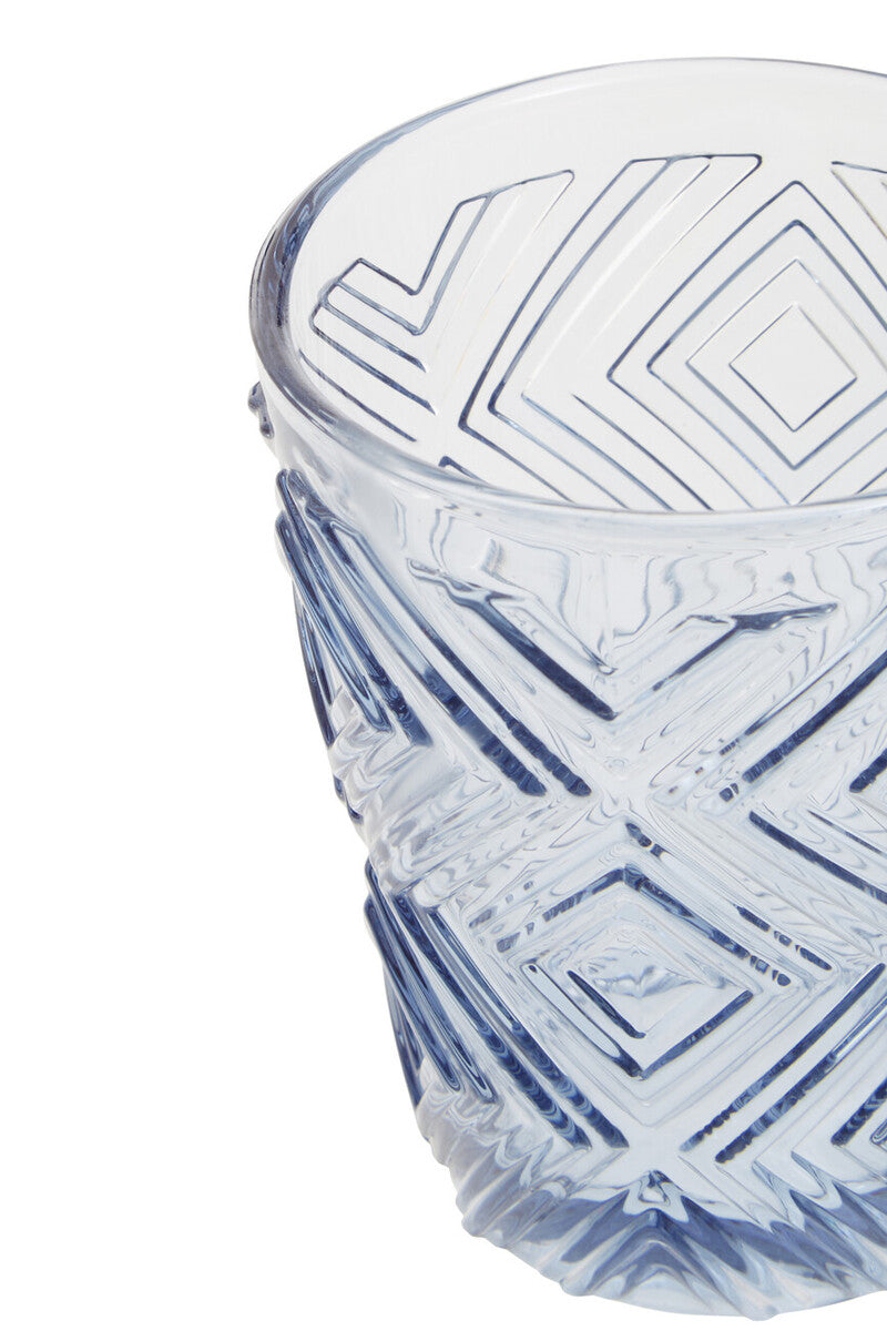 Fleur Set Of Four Embossed Blue Tumblers