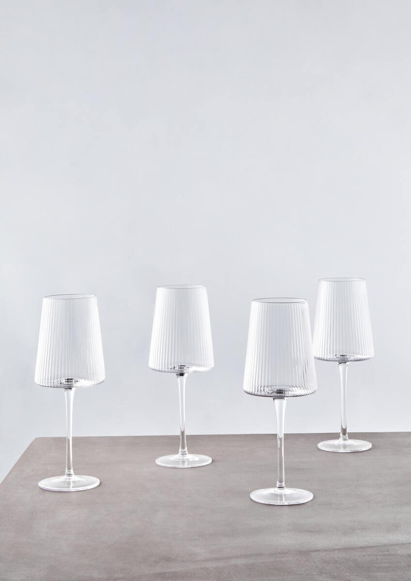 Eldon Set of Four Ribbed Wine Glasses MOB