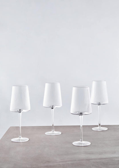 Eldon Set of Four Ribbed Wine Glasses MOB