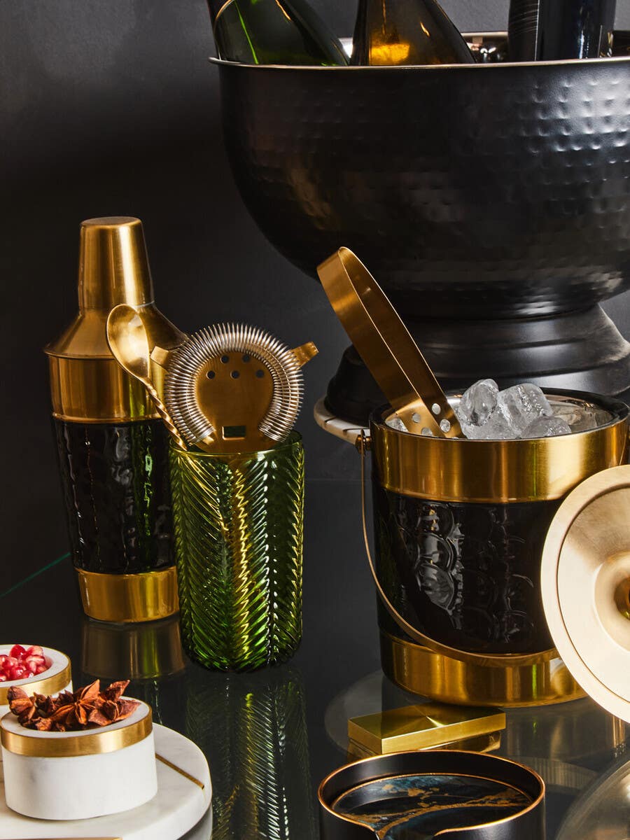 Carolina Black Enamel 4 Piece Cocktail Set