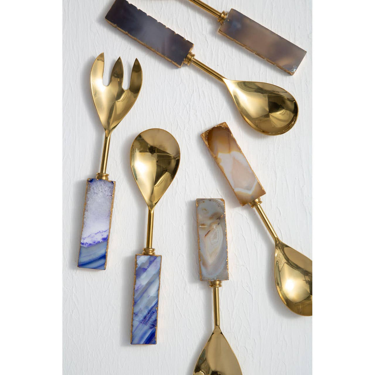 Bowerbird Agata Blue Warm Metallic Serving Set