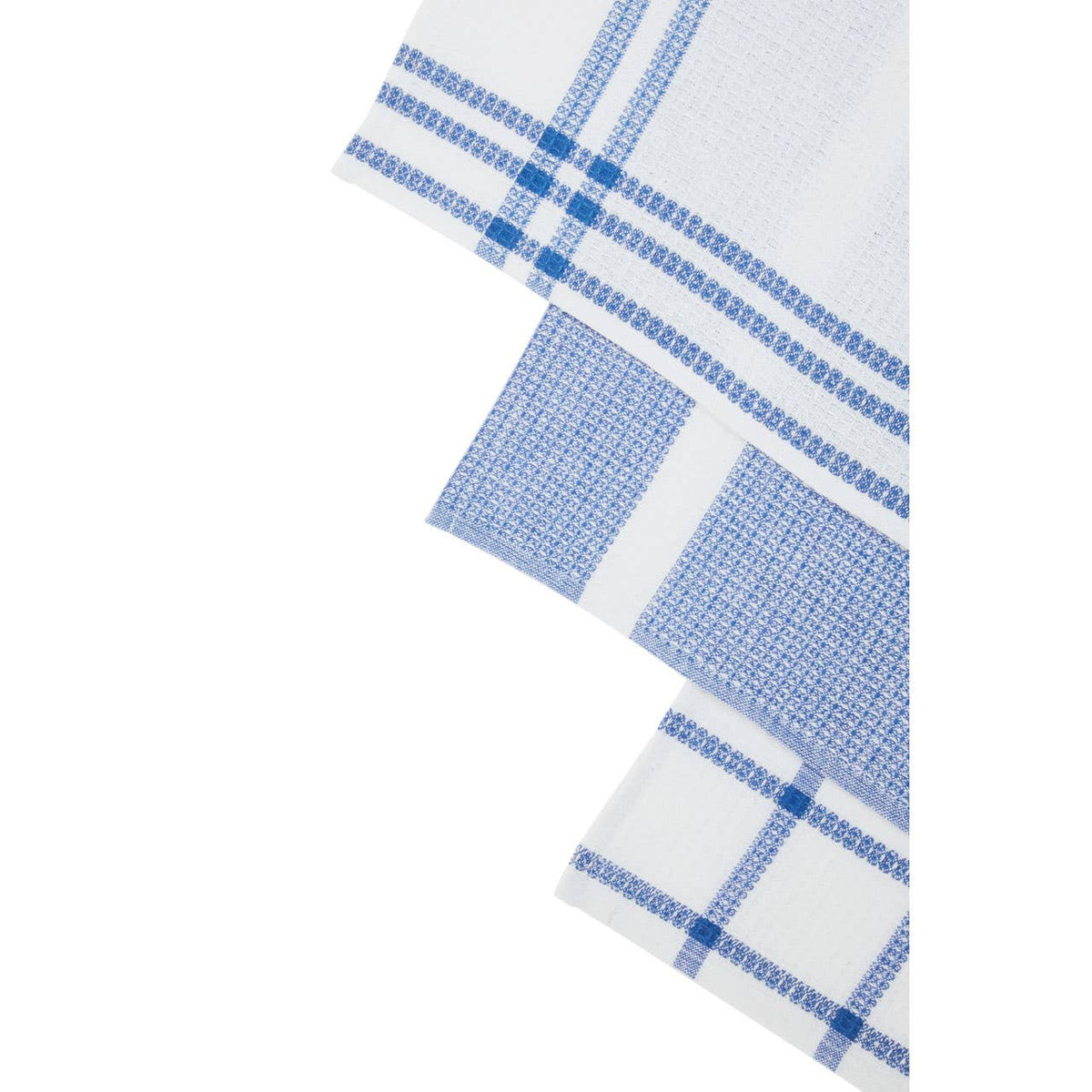 Doro Set Of Three Waffle Blue And White Tea Towels