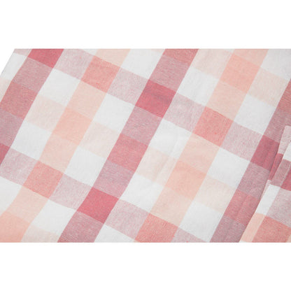 Thread and Loom Toasted Almond And Coral Check Tablecloth