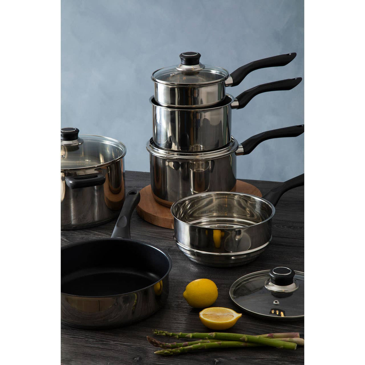 Crosse 6 Piece Stainless Steel Cookware Set