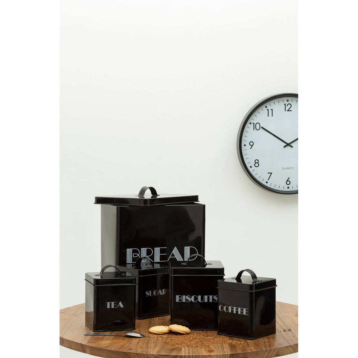 Easton 5 Piece Kitchen Storage Set - Black, W29 x H33cm