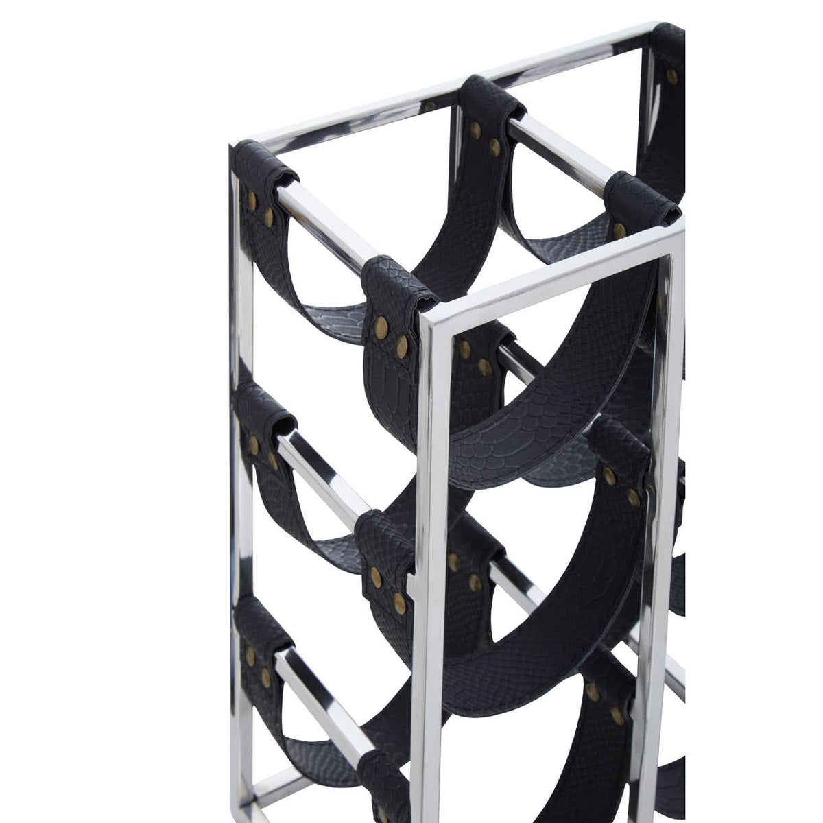 Mixology Six Bottle Sling Wine Rack in Silver Finish