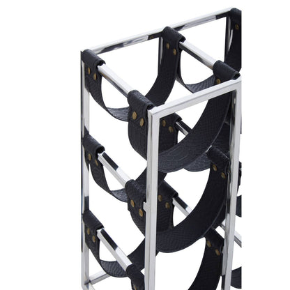 Mixology Six Bottle Sling Wine Rack in Silver Finish