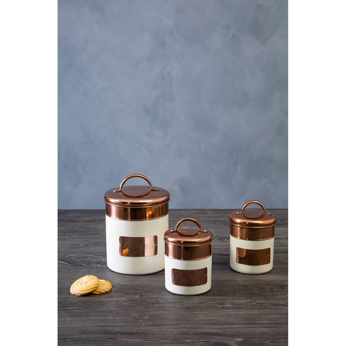 Prescott Cream And Copper Biscuit Canister