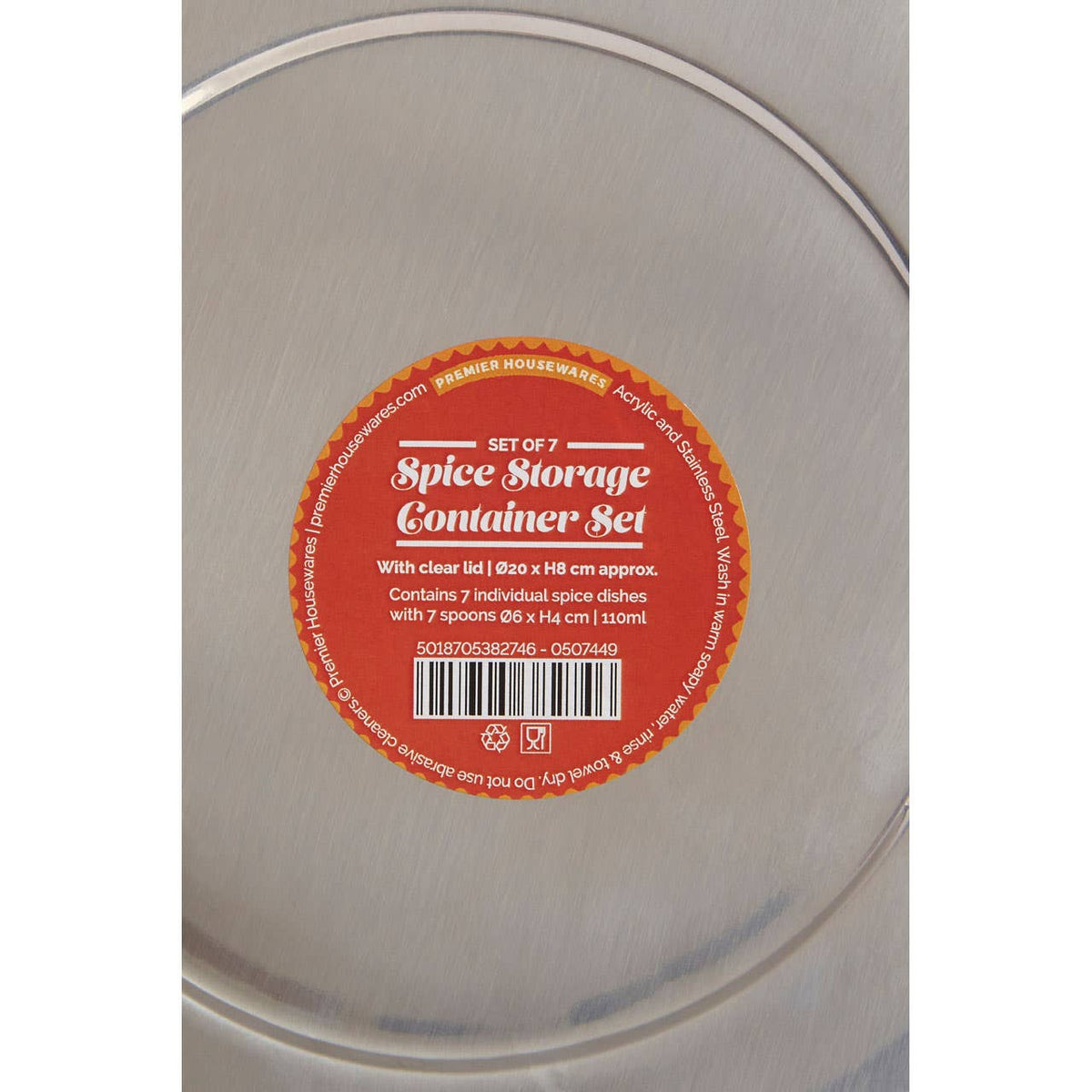 Syd Set of 7 Spice Storage Container with Clear Lid