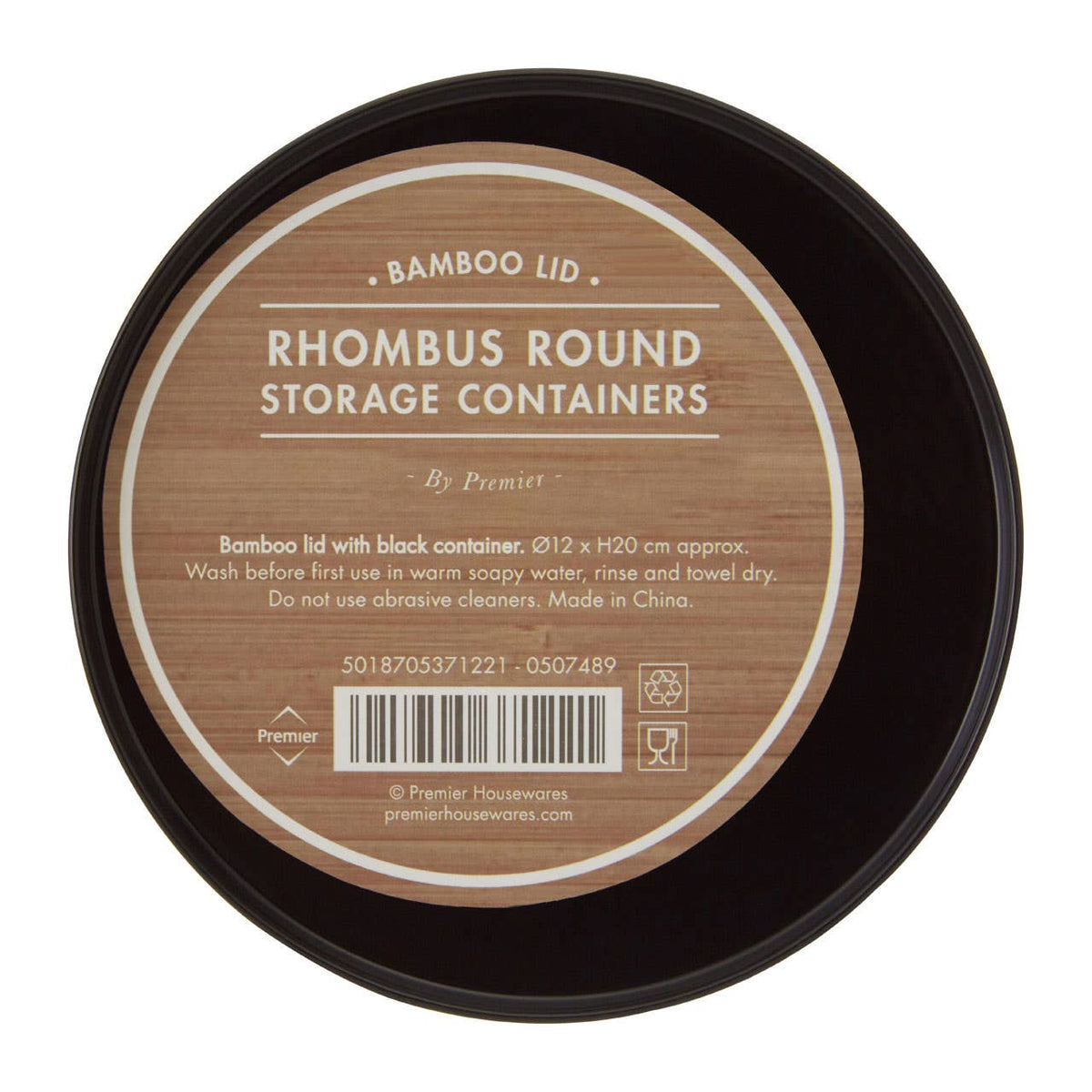Rhombus Black Medium Storage Canister